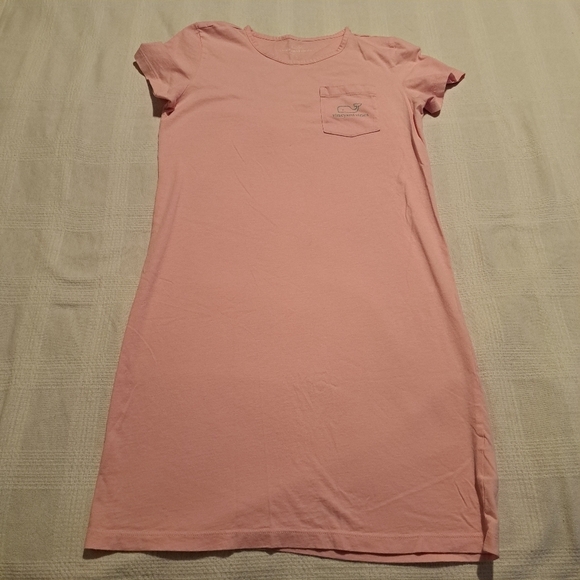 Vineyard Vines girls size Large or 14 pink tshirt dress, work for swim cover up - Picture 1 of 6